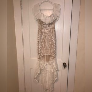 Selfie Leslie off-shoulder boho dress in white